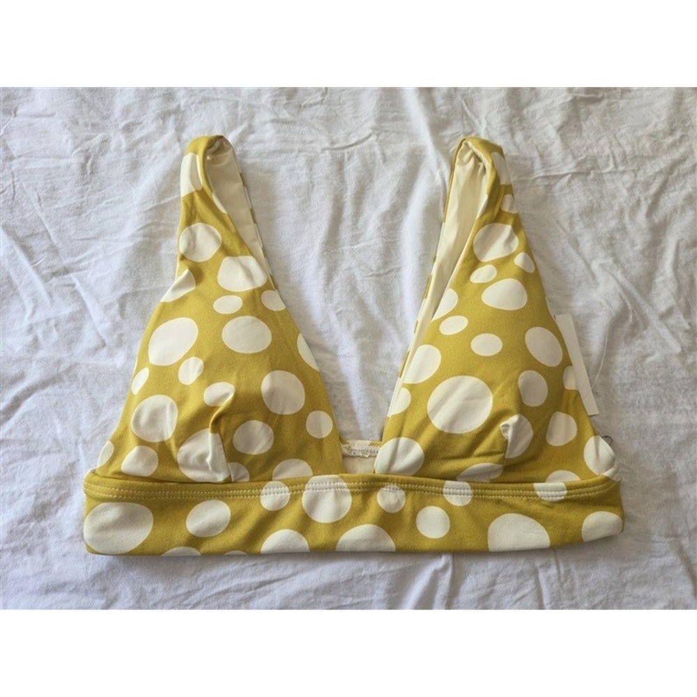 NWT Wet LA S Polka Dot Swim Bikini Top Yellow 129611